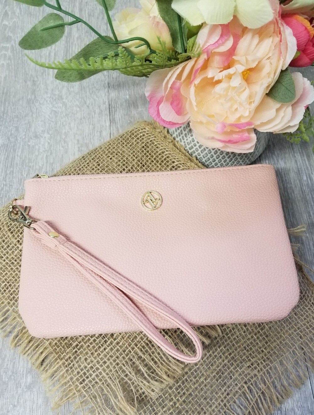 Adrienne Vittadini Pink Wristlet/Clutch